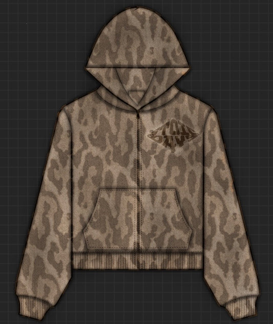 Camo Zip Hoodie – Clay